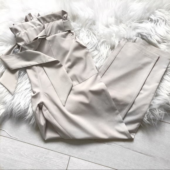 LAST 2!!!! High Waist Grey Chiffon Trouser Pant - Picture 8 of 8